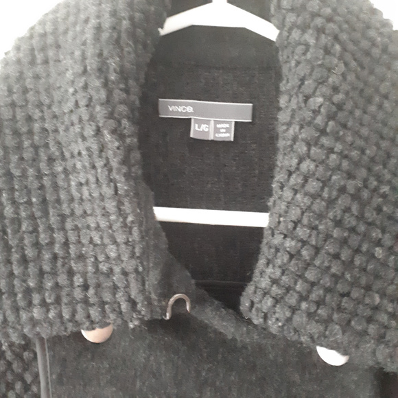 Vince Women's Sherpa Boucle Coat Sz Large Peacoat - Picture 3 of 8